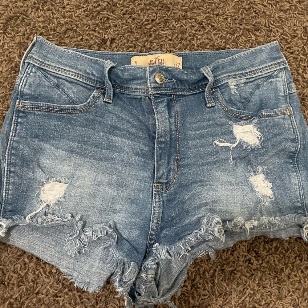 Hollister Blue Distressed Jean Shorts